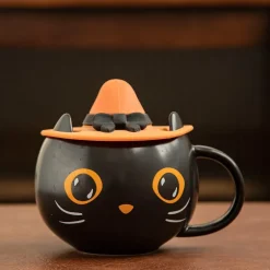 Trick or Treat Black Cat Mug