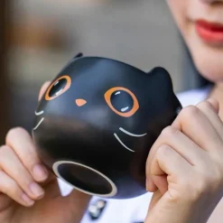 Trick or Treat Black Cat Mug