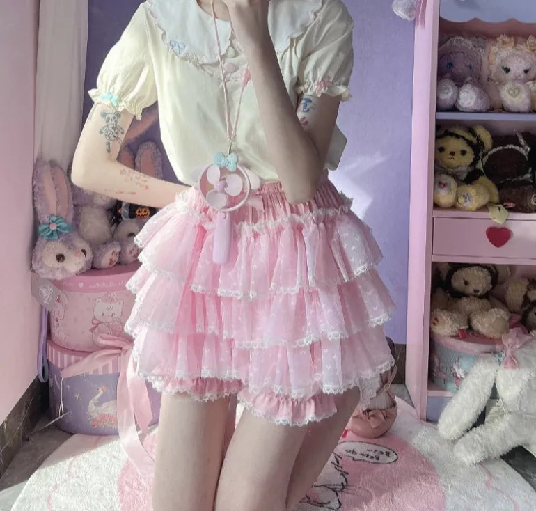 Tulle Lace Bloomer Shorts