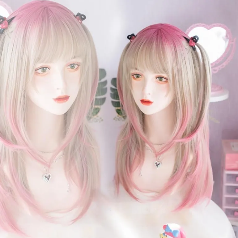 Two Tone Pink Cosplay Wig