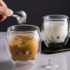 Upside Down Bear Glass Cup