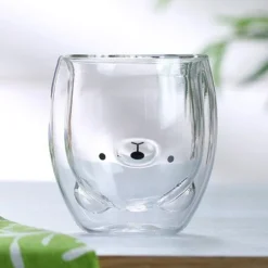 Upside Down Bear Glass Cup