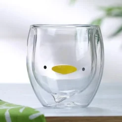 Upside Down Bear Glass Cup
