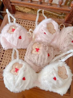 Valentine Fuzzy Bear Lingerie Set