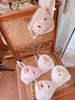 Valentine Fuzzy Bear Lingerie Set