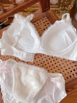 Valentine Fuzzy Bear Lingerie Set