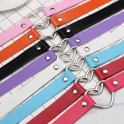 Vegan Leather Heart Collar