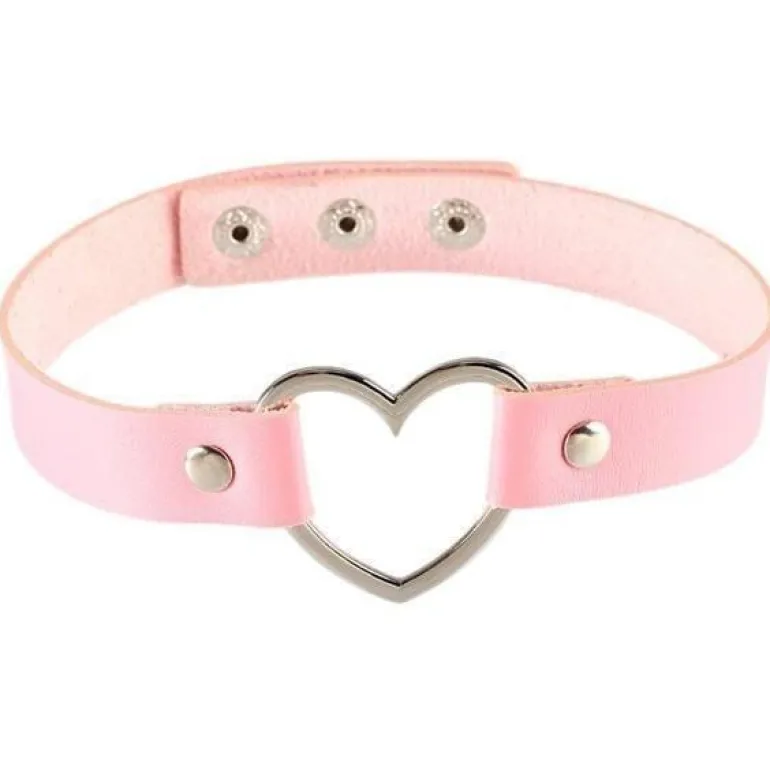 Vegan Leather Heart Collar