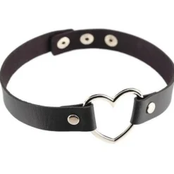 Vegan Leather Heart Collar