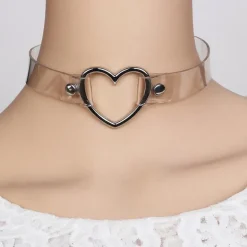 Vegan Leather Heart Collar