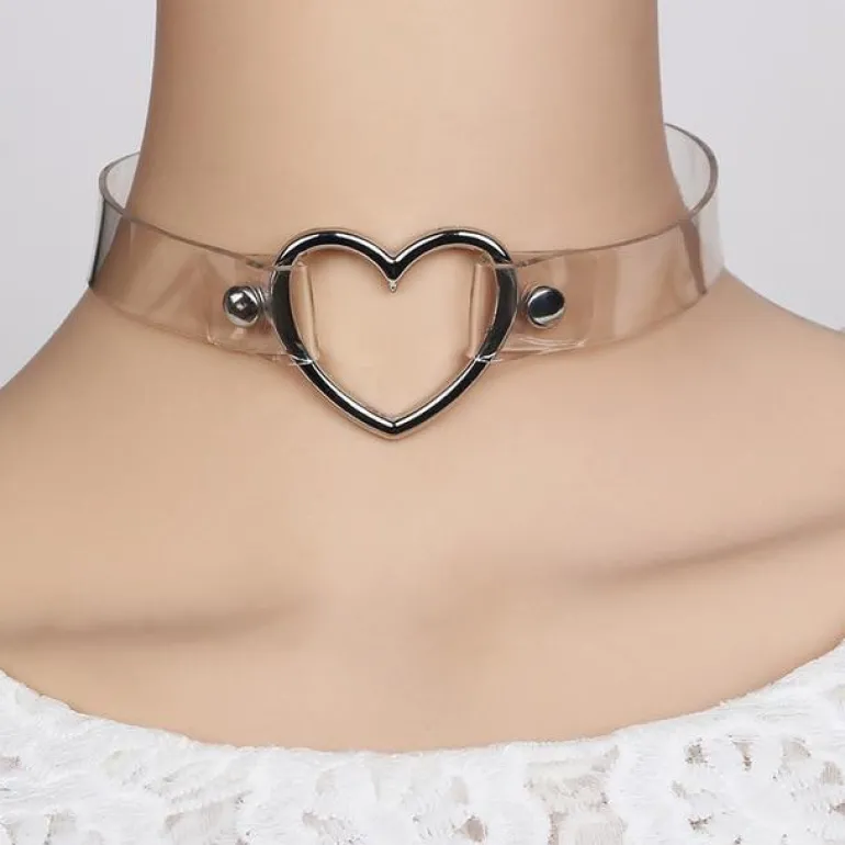Vegan Leather Heart Collar