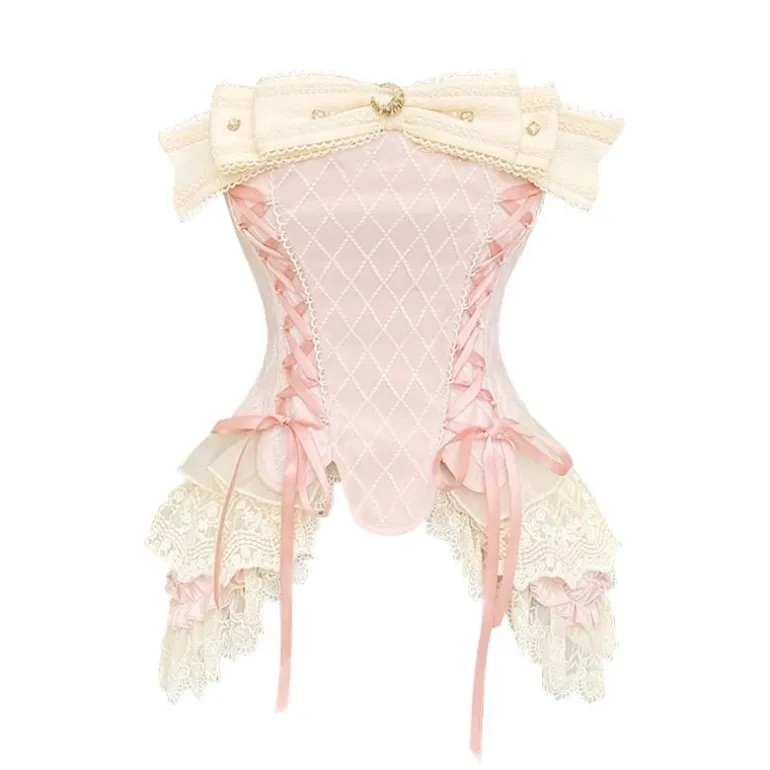 Victorian Ruffles & Lace Corset Skirt Set