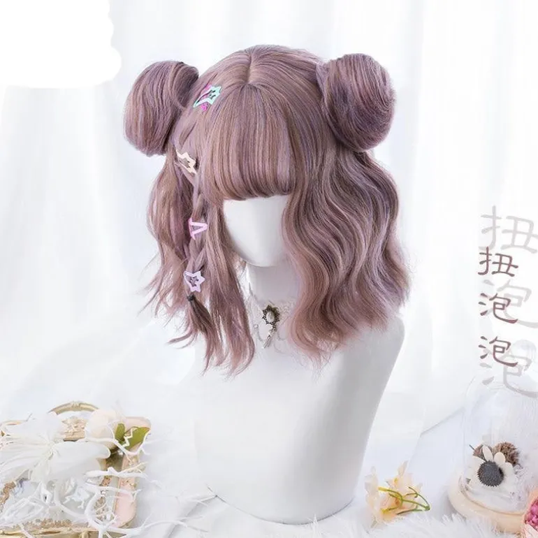 Wavy Bob With Buns Wig