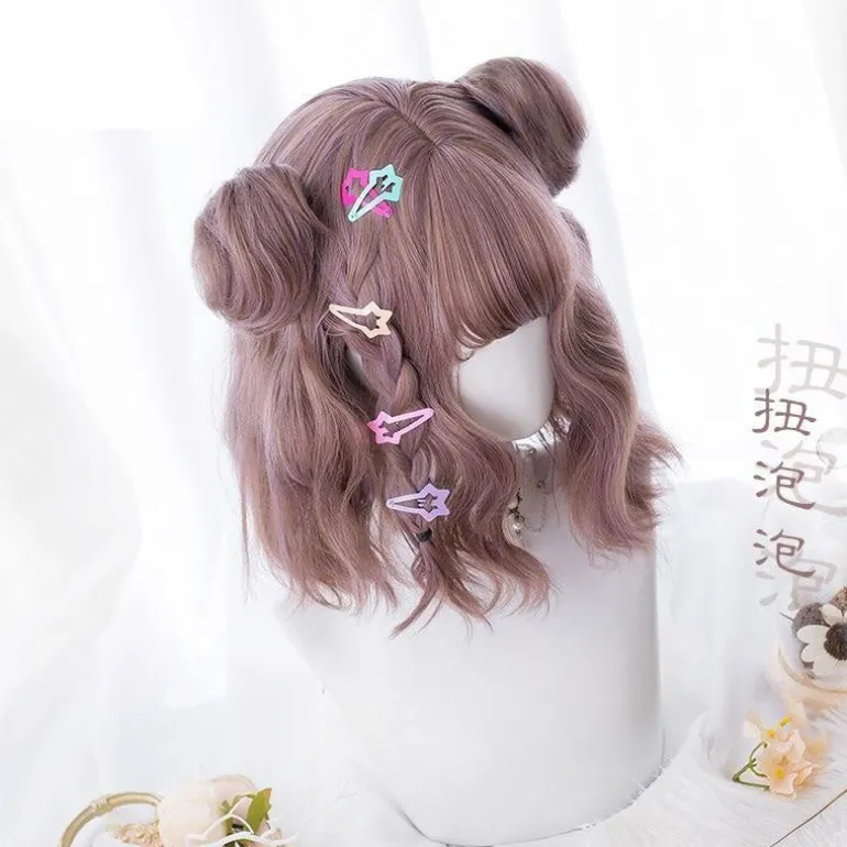 Wavy Bob With Buns Wig