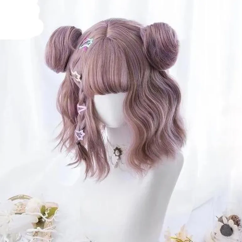 Wavy Bob With Buns Wig