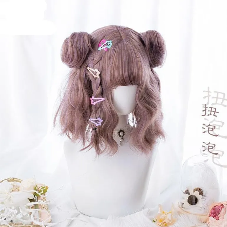 Wavy Bob With Buns Wig