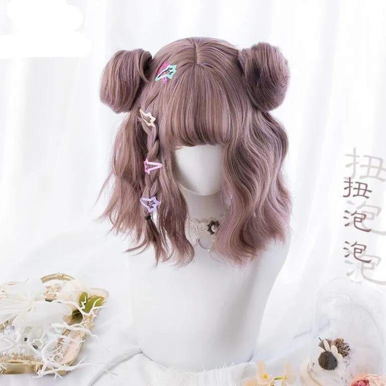 Wavy Bob With Buns Wig