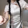 White Cheongsam Dress