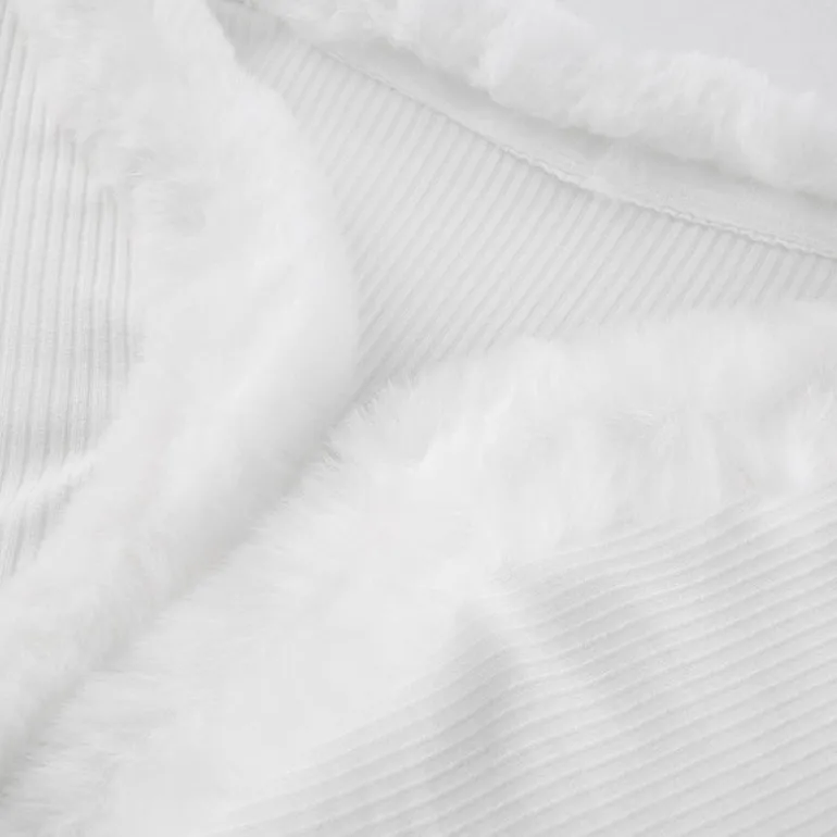White Fur Trim Cardigan