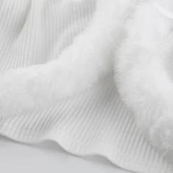 White Fur Trim Cardigan