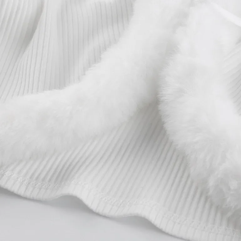 White Fur Trim Cardigan