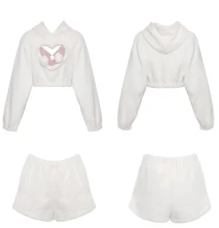 White Fuzzy Valentine Set