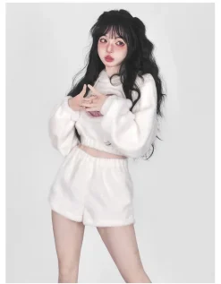 White Fuzzy Valentine Set