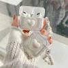 White Heart AirPods Case and Chain