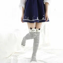 White Kitty Thigh Highs