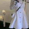 White Sailor Academia Dress