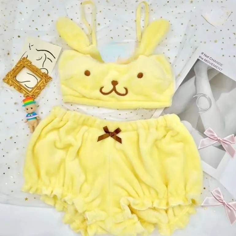 Yellow Puppy Dog Lingerie Set