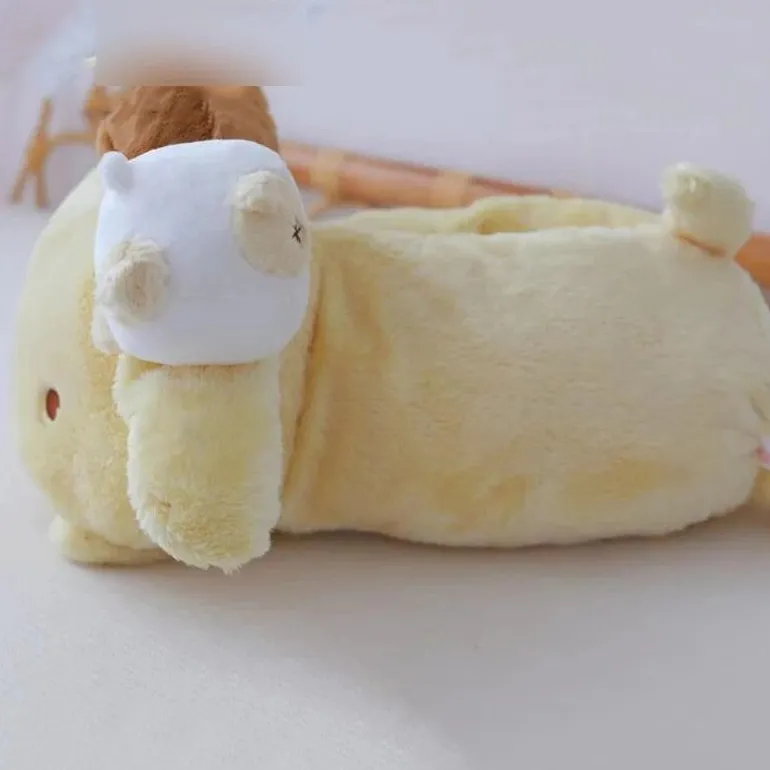 Yellow Puppy Plush Tissue Box