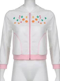 Y2K Floral Zip Up Jacket