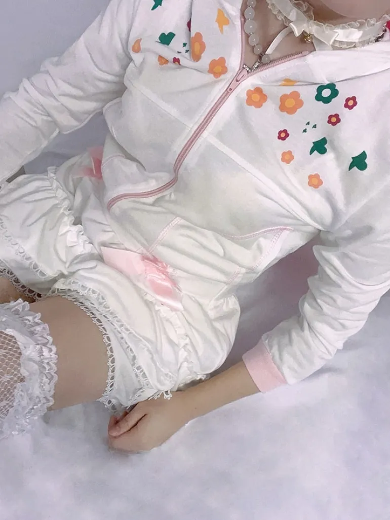 Y2K Floral Zip Up Jacket