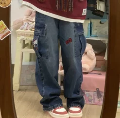 Y2K Kitten Baggy Denim Jeans