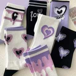Y2K Purple Heart Socks